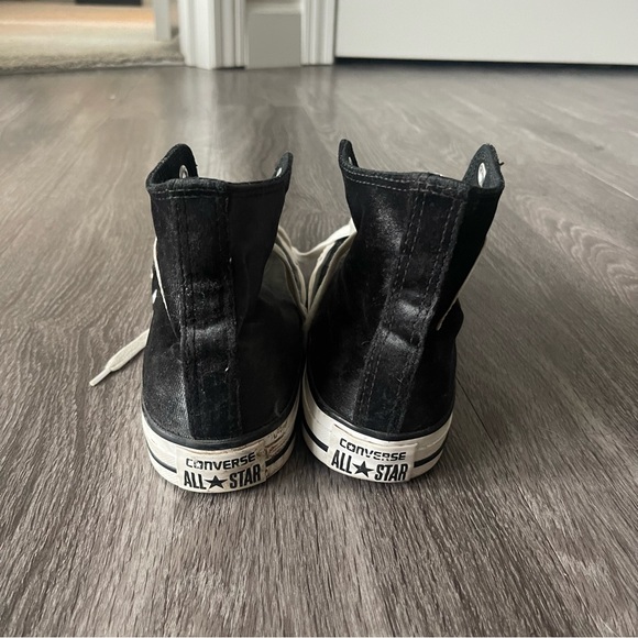 Velvet Black High-Top Converses - Picture 6 of 10
